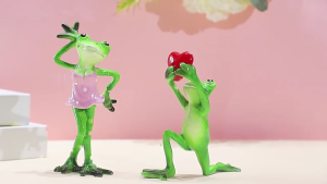 Resins Couple Lover Frogs Figurine Wedding Gift Funny Creative Love Declarations Frogs Statue Ornaments for Home Garden Decoration