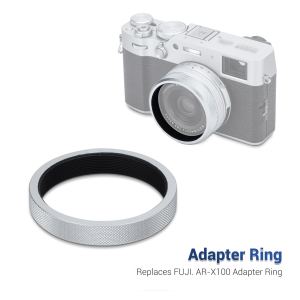 JJC Metal Adapter Ring For Fujifilm X100VI X100V X100T X100F X100S X100 X70 Replaces Fujifilm AR-X100Enables Attachment of 49mm Lens FiltersOnly Compatible with Fujifilm FLCP-49 Lens Cap On Fuji X100V & X100VI
