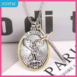 JCSYFAC Công giáo Patron Saint Mặt dây chuyền Michael St. Michael The Archangel Mặt dây chuyền vòng cổ