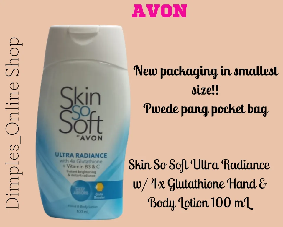 avon glutathione lotion AVON SKIN SO SOFT Ultra Radiance with 4x Glutathione Hand & Body Lotions 4X Glutathione  Whitening Lotion Niacinamide Travel Size Lotion - Lazada