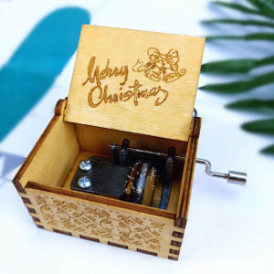 Kotak Musik Kayu Wood Vintage Music Box Diputar Tangan Kado Hadiah TOY3005