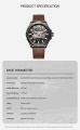 Jeep Watch Skeletonized Watch for Men Automatic Mechanical Watch Business Waterproof Watch Leather Strap Luminous Large Dial Watch. 