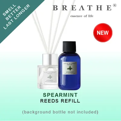 BREATHE-Reeds Diffuser refill - 60 ml LEMONGRASS LAVENDER EUCALYPTUS PEPPERMINT ROSE SANDALWOOD GREEN-TEA GREEN-APPLE GRAPEFRUIT-LIME CITRUS ROSEMARY MINT-TEA JASMINE CITRONELLA AIR FRESHENER REEDS DIFFUSER GIFT CHRISTMAS GIFTS 8.8 PROMO