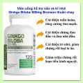 Viên uống hỗ trợ não và trí nhớ Ginkgo Biloba 500mg Bronson thuần chay [Hàng Mỹ]. 