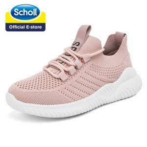 Scholl รองเท้าผ้าใบคู่ผู้หญิงสไตล์ใหม่นุ่มสบายรองเท้าระบายอากาศผู้หญิงรองเท้าผ้าใบสีดำผูกเชือกผู้ชายแฟชั่นและผู้หญิง