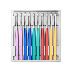 Multipurpose Alloy Watch Hand Removal Tool Watchmaking Pry Bar 10 Piece Kit In Clear Acrylic Container For Timepiece Repairs