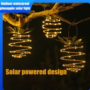 huowa Solar Powered Lantern PineappleShaped Outdoor Light with LED Copper Wire