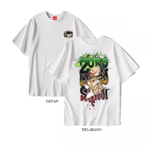 BAJU KAOS DISTRO ANAK LAKI LAKI UMUR 7-16 TAHUN MOTIF SERIES ANIME KATUN 30S PUTIH