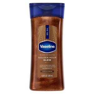 Vaseline Glazed and Glisten Golden Hour Body Gel Oil Glow Vanilla Cocoa Shimmering 200ml