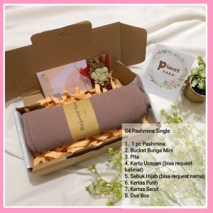 KADO SOUVENIR HAMPERS GIFT HADIAH SET PASHMINA PREMIUM CERUTY BABY DOLL MUSLIMAH UNTUK ULANG TAHUN/WISUDA/PERNIKAHAN