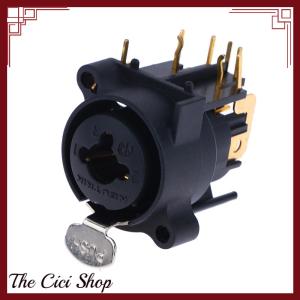 [The Cici Shop] 1PC Combo XLR และ6.35mm JACK Connector PANEL MOUNT CHASSIS Connector สำหรับไมโครโฟน