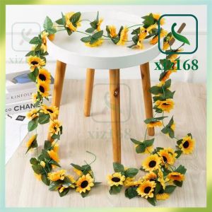 【Ready Stock】2.2M Artificial Sunflower Garland Silk Fake Flower Ivy Vines Artificial Flowers for Wedding Home Party Garden Decor