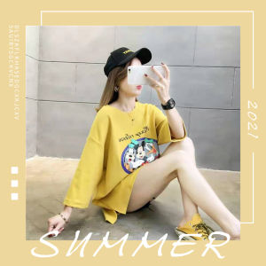 QXshop เสื้อยืดแขนสามส่วนลายการ์ตูนน่ารัก ปังไม่ไหวแถมเนื้อผ้านิ่มใส่สบาย