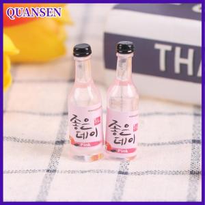 QUANSEN 10pcs 1/12 dollhouse Miniature เรซิ่นเบียร์ขวดจำลองไวน์รุ่น