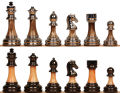 3 1/2'' Decorative Staunton Silver & Black Anodized Metal Finish Chess Set ตัวหมากรุกสากลอะคริลิคโลหะ. 