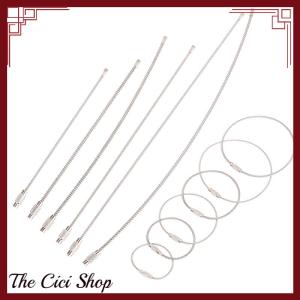 [The Cici Shop] 20Pcs Wire Rope Key Chain Stainless Steel Wire Keychain Carabiner Cable Key Ring