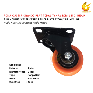 4 pcs Roda Caster Plat Tebal 2 Inci Hidup Tanpa Rem Troli Etalase