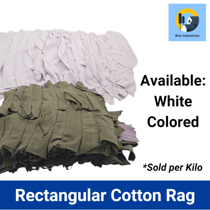 Cotton Rags Basahan Rectangle 1kg Colored or White Construction Cleaning Material Brix Industries Manila