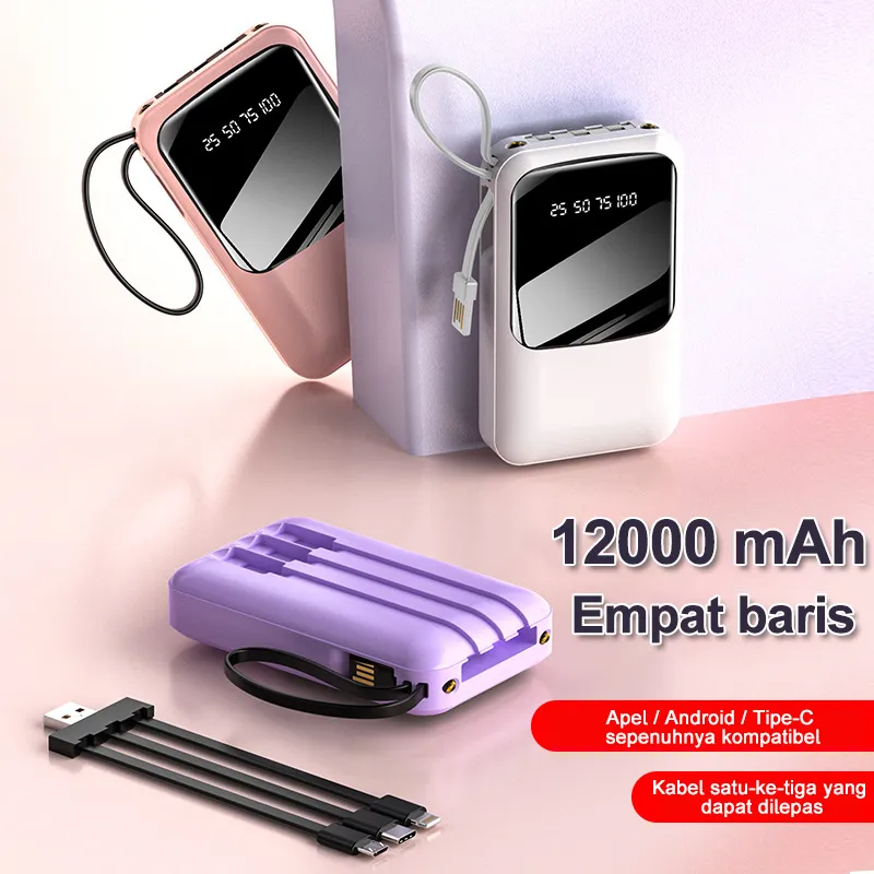 Power Bank Mini 12000mAh Super Lightweight Palm Size Powerbank Universal  Fast Charging with LED Display