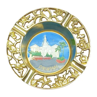 Vesta Brass Singapore National Day Multi Purpose Souvenir Gift D11.5Cm