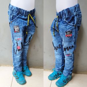 Celana panjang jeans anak laki usia 1 - 12 tahun celana panjang anak cowok keren dan gaul model bordir premium