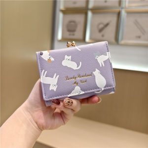 Mini Lovely Lady Cat Womens Wallet Womens Cute Wallet Fold Women Credit Card Holder multiple card slots Cartoon Fold Wallets