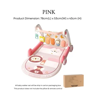 Mimo Baby 6 IN 1 Premium Baby Play Gym with Soft Mat & Colorful Music & Light Convertible to Baby Walker
