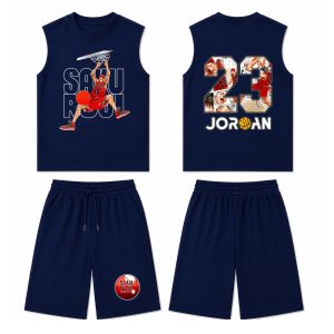 Set Đồ Bộ Quần Áo Sát Nách Bé Trai Thun Cotton Lạnh 4 Chiều Cao Cấp BASKETBALL 23 13-50Kg - CONXINH