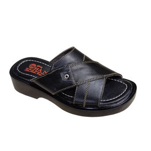 Dép Nam Quai Ngang Da Bò Thật SAMTA Đế Cao Dành Cho Người Thấp DN2058