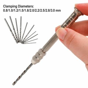 RANZH 0.8-3.0mm Drill Bits Manual Twist Drill 11Pcs Set Precision Hole Maker Manual DIY Mini Hand Drill Rotary Tool Jewelry Making