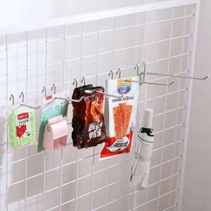 20cm 5pcs ตะขอตู้โชว์ขนมชั้นวางสินค้าสำหรับซูเปอร์มาร์เก็ตใช้ได้จริงตะขอเก็บของ ตะขอแสดงซูเปอร์มาร์เก็ต ตะขอตาข่ายสแตนเลส