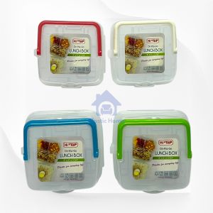 Hi-Top Leak-Proof 2-Layer Lunch Box With Spoon And Fork Bento Box Food Storage With Multiple Compartments