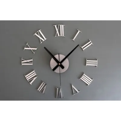 Jam Dinding Besar Raksasa Angka Romawi 3D Giant Wall Clock DIY 60 cm