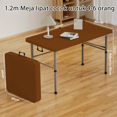 Meja Lipat Portable 1.2/1.5/1.8M Plastik Tebal Anti Goyang Kuat Awet Serbaguna Meja Jualan Makan Indoor Outdoor