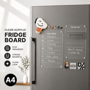 Clear Dry Erase Board Acrylic Magnetic Erase Calendar Whiteboard Fridge Magnet Planner Board Reusable Memo Bulletin Whiteboard