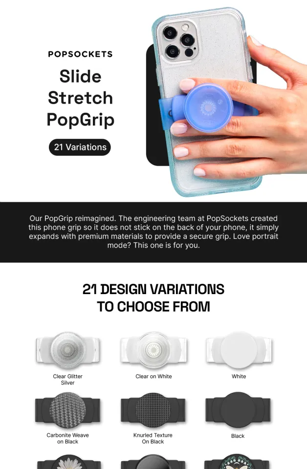 PopSockets Slide Stretch PopGrip The Premium Phone Grip Best