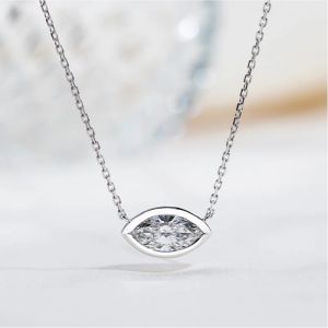 Marquise Shape Lab Grown Diamond Necklaces 9K Real Gold Pendant For Women Girls In Stock Wholesale MSN-989