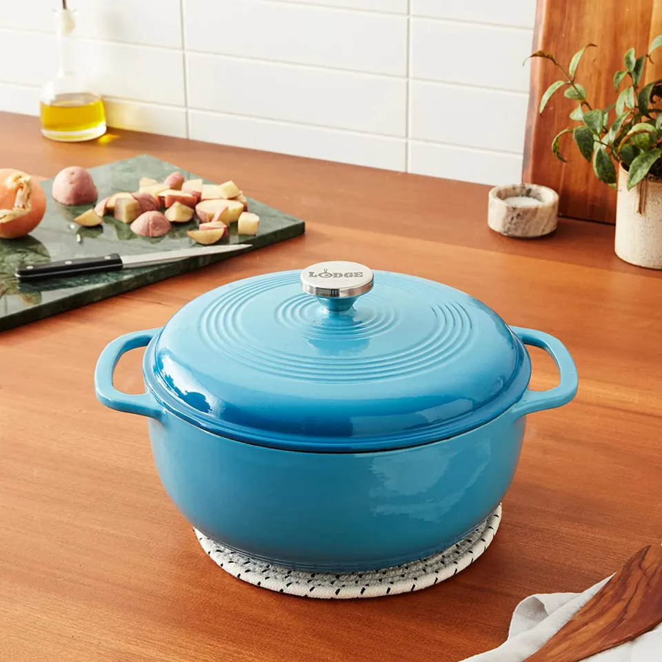 HOT Lodge Enameled Dutch Lodge Dutch Oven Storm Blue Lodge