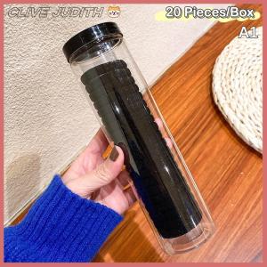 CISWGE 20 Pieces Box Canned Towel Ring High Elastic Seamless Simple Solid Colors Hair Ring Ponytail Holder Hair Ropes Hair Accessories