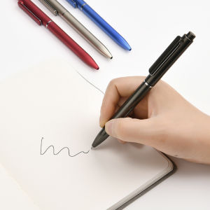 QIHUISHI ปากกาเจลแบบกดหัวปากกาโลหะปากกาเซ็นชื่อดูดีสำหรับสำนักงานธุรกิจ