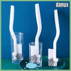 danux Narrow Cup Brush Long Handle Small Brush For Fish Tank Straw Baby Milk Bottle Gap Glass Cleaning Brush Kitchen Tools