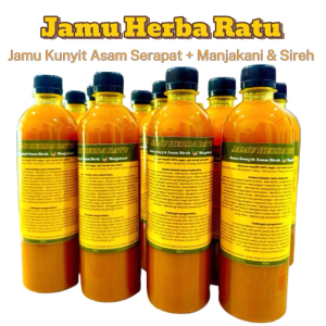 Jamu Kunyit Asam Serapat Manjakani Sirih 500ml | Women Inner Health Herbal Drink | Homemade Traditional Jamu | Angin & Feminine Wellness