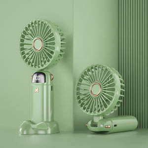 RLG Kipas Angin Lipat Mini 12000mAh 5-Speed Wind Kipas Portabel LED Display Handheld Fan Genggam Leher Gantung Tampilan Digital Desktop Kipas Kecil Kipas Pengisi Daya USB Aromaterapi