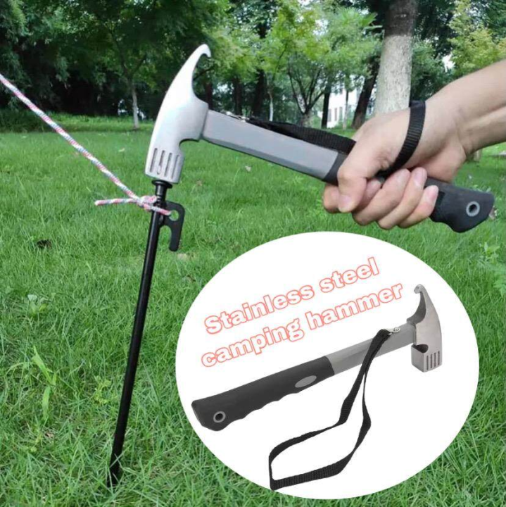 Multifunctional Aluminum Alloy Camping Hammer | Tent Stake Mallet & Nail Puller | High-Strength Carbon Steel Head | Rust-Proof | 31cm (12.2in) | For