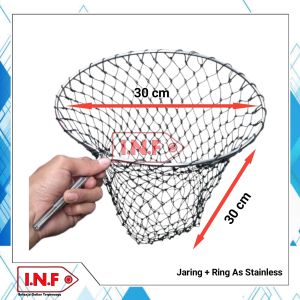 Jaring serok stainless diameter 30 cm / benang nylon / serokan ikan super kuat