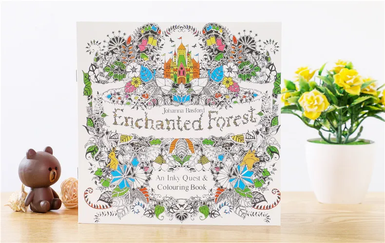 4pc 24 Page coloring book Enchanted Forest mandalas Animal kids Adult  Coloring Books For adults Livre drawing/Art/colouring Book