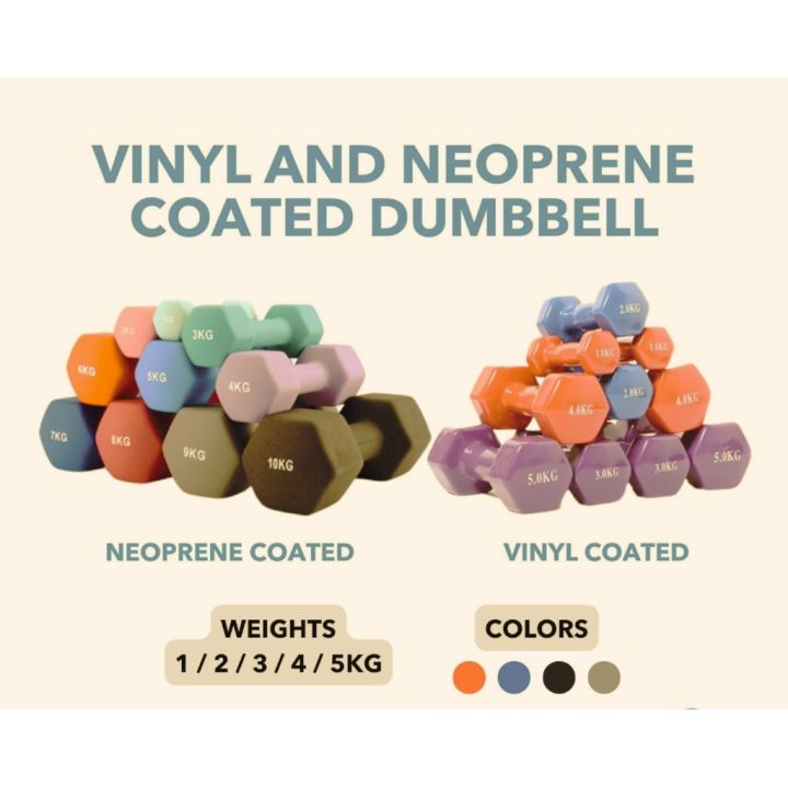 Vinyl Neoprene Coated Dumbbell for Home Gym Workouts Strength Training