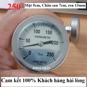 Đồng hồ đo nhiệt độ 0 - 250 độ ( Mặt 5 cm Cán 7cm Ren 13mm) Thương hiệu Deawon Korea dùng đo nhiệt độ lò quay đo nhiệt độ lò nướng kiểm tra nhiệt độ thực phẩm