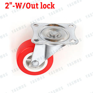 1.5-2.5 Inch Durable Heavy Duty Casters Wear Resistant Red PVC Material Swivel Wheels Castors for Furniture Carts and DIY Tools