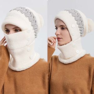 MYCOLOR หมวกหนาว หมวกแฟชั่นหญิง หมวกอุ่น นุ่มนุ่มๆ ชุดผ้าพันคอและหมวก ทำด้วยผ้าขนสัตว์ อีลาสติก หมวกกันความร้อนมีฮู้ด ใช้งานได้หลากหลาย หนาขึ้น หมวกถักนิตติ้ง ฤดูหนาวในฤดูหนาว